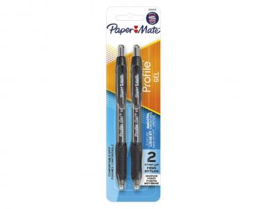 Profile Gel Pen Blk 2pk