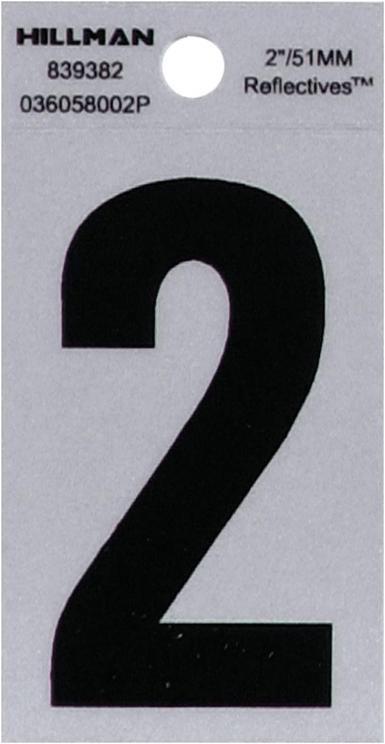 Set Numeros 2" Negro Reflectivo