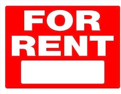 For Rent Sign Red 18x24"