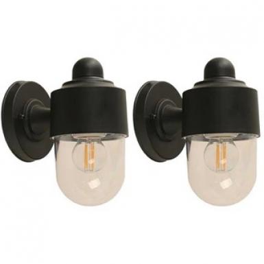 Lamp. Ext. Pared Negro 10w 2pcs.