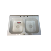 Freg Doble Marmol Illinois 8" Bl