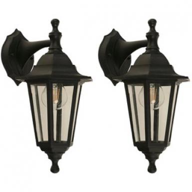 Lamp. Ext. Pared Negro 40w 2pcs