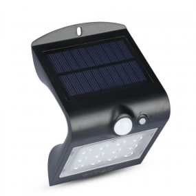 Solar Sens Wall Lght Blk 1.5w
