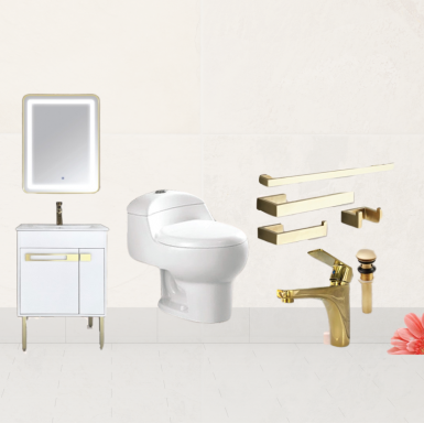 Combo De Bano Dorado