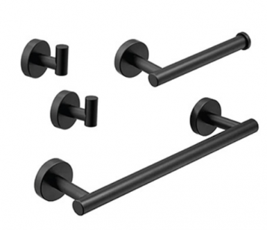 Set Acc Bano Ba450-bl Negro 4 Pc