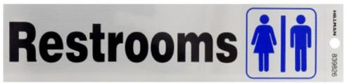 Sign Banos/restrooms 2x8