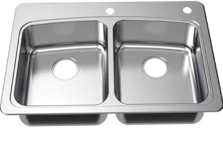 Fregadero Dbl Ss 7" 4 Roto Glaci
